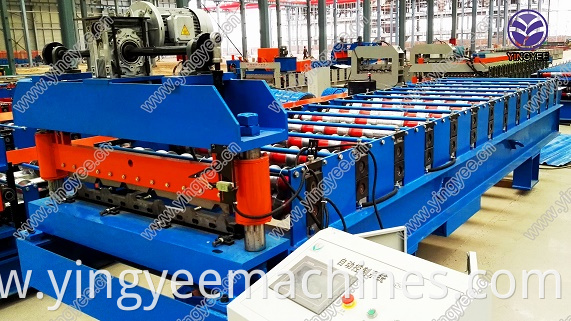 IBR trapezoid roof sheet roll forming machine /PLC control/hydrailic cutting /fast speed